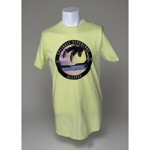 Ellesse T-Shirt Yellow Men's Size Medium M 100% Cotton Tropical Beach